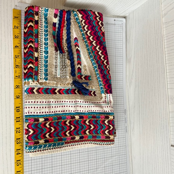 Anthropologie Cynthia Vincent Embroidered Western Boho Embroidered Skirt Size S - Picture 8 of 9